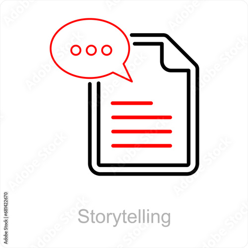 Storytelling and assignment icon concept 