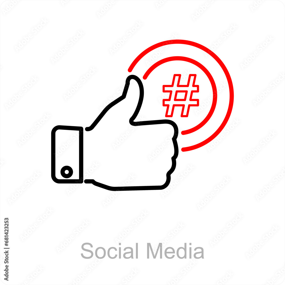 Obraz premium Social Media and media icon concept 