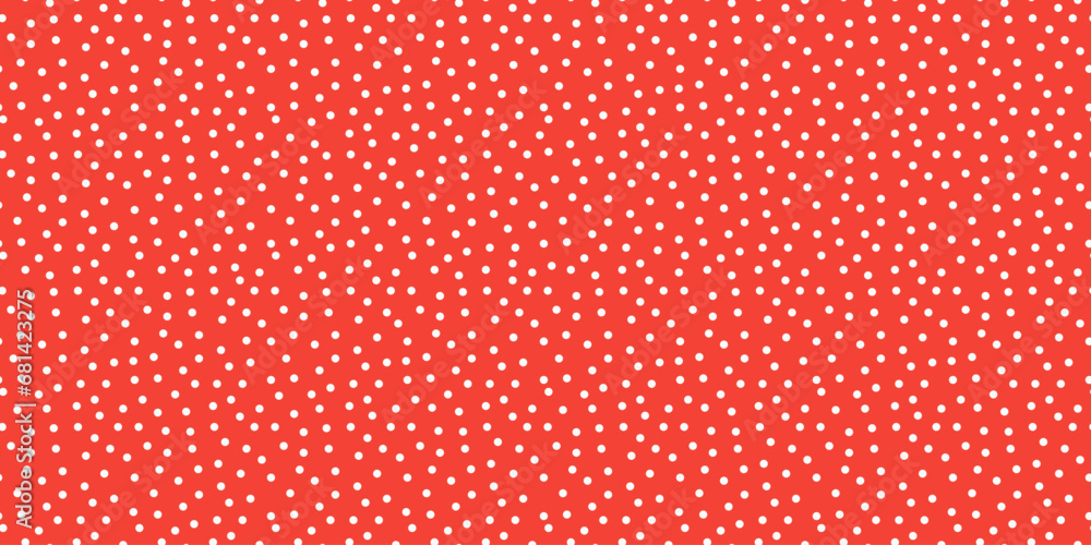 Small polka dot seamless pattern background. random dots texture. red and white dots textile