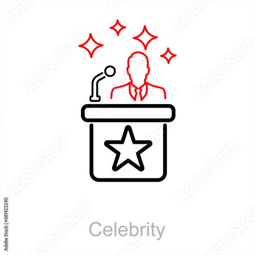Celebrity and speech icon concept 