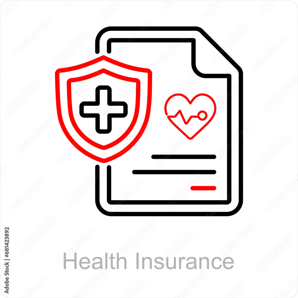 Health Insurance and health icon concept Health Insurance and health icon concept