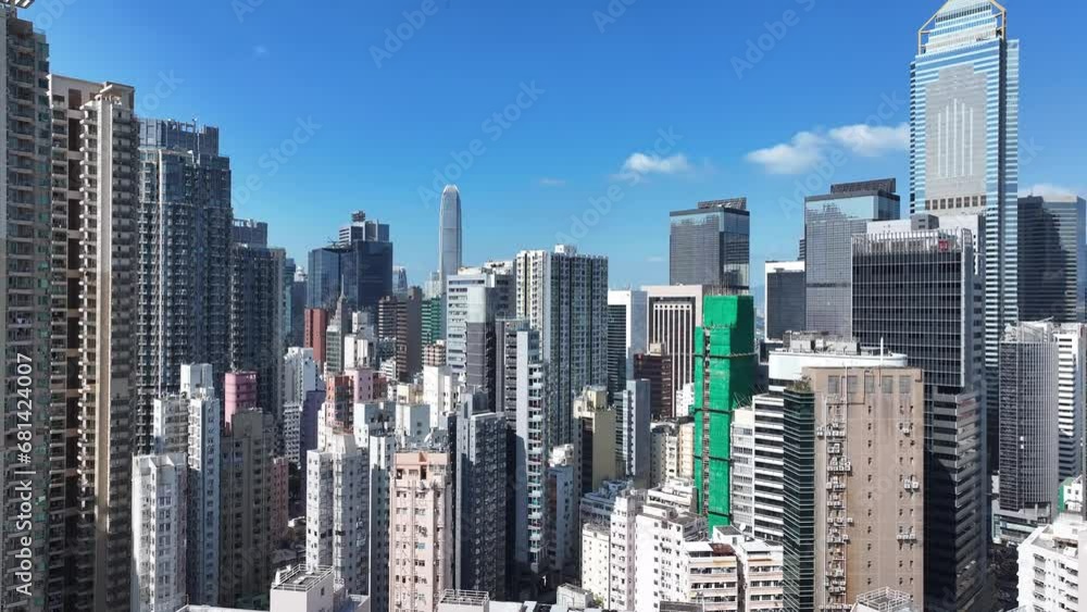 Drone Skyview in Hong Kong 4K Aerial shot of the Wan Chai Central Admiralty Causeway Bay Happy Valley CBD in financial commercial business along the sides of the Victoria Harbour Drone Skyview in Hong Kong 4K Aerial shot of the Wan Chai Central Admiralty Causeway Bay Happy Valley CBD in financial commercial business along the sides of the Victoria Harbour