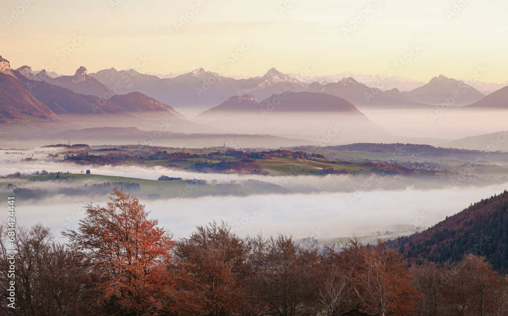 View from Mont Salève, Haute-Savoie, France