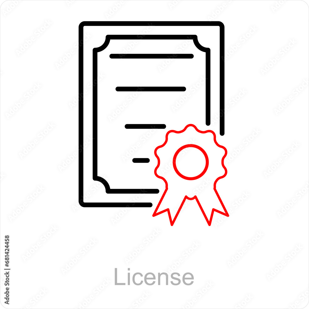 License and document icon concept License and document icon concept