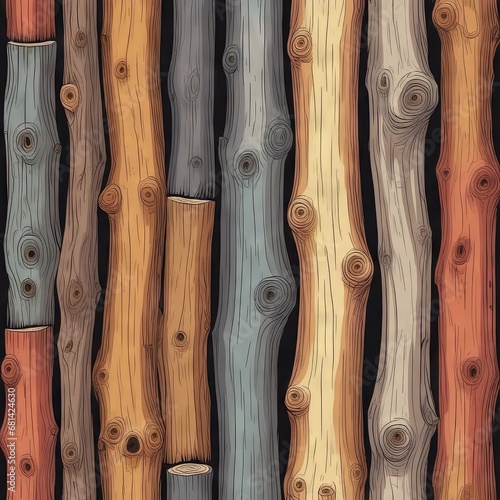 toonish illustrated Logs, wooden trunks Background photo