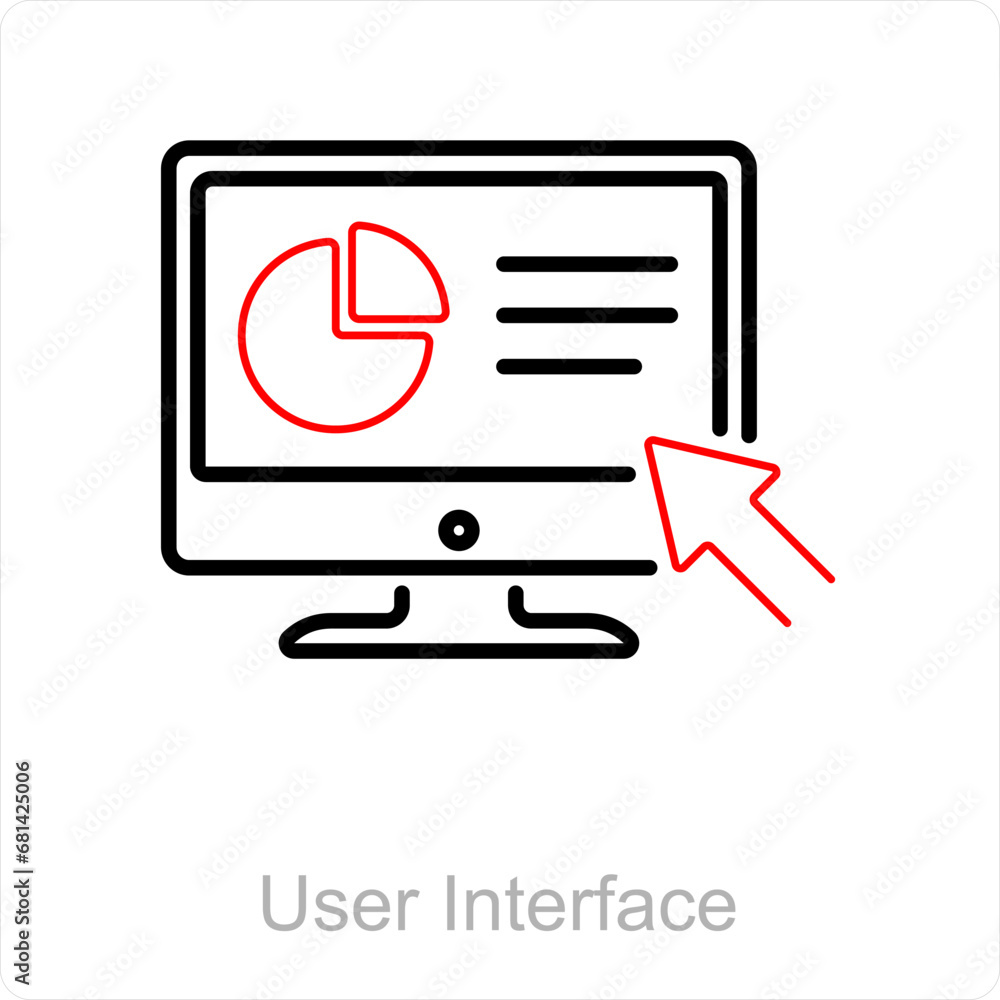 User Interface and ui controls icon concept User Interface and ui controls icon concept