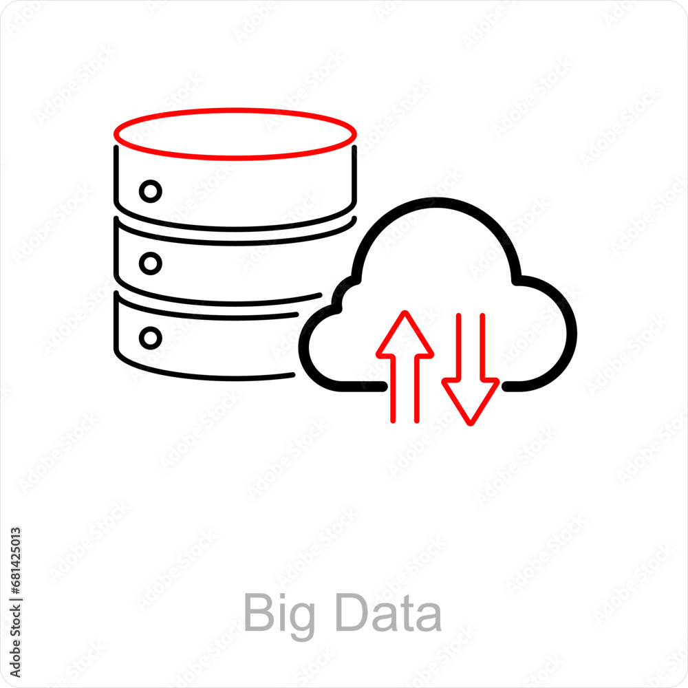 Big Data and data icon concept Big Data and data icon concept