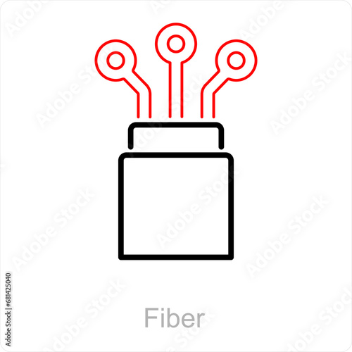 Fiber and wire icon concept 