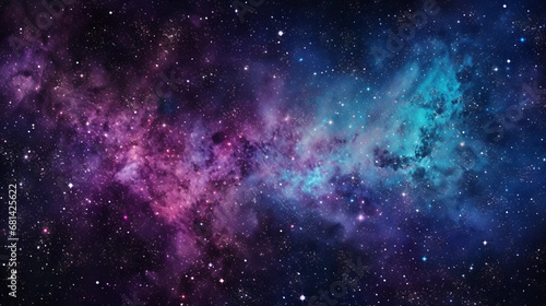 Purple and blue stars in a space background © Michael