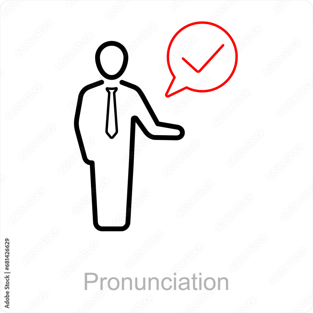 Pronunciation and speak icon concept Pronunciation and speak icon concept