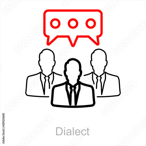 Dialect and interpreter icon concept