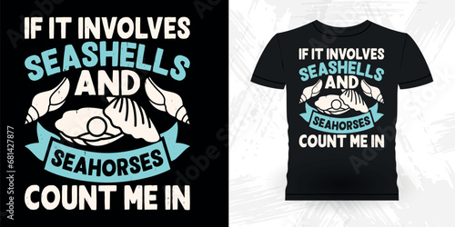 Funny Shell Collector Beach Shelling Vintage Seashell T-shirt Design