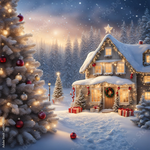 the dawn of a snowy Christmas.Generative AI