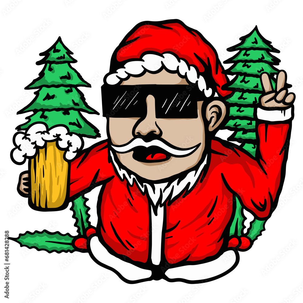 santa claus with christmas tree and gifts santa claus with christmas tree and gifts