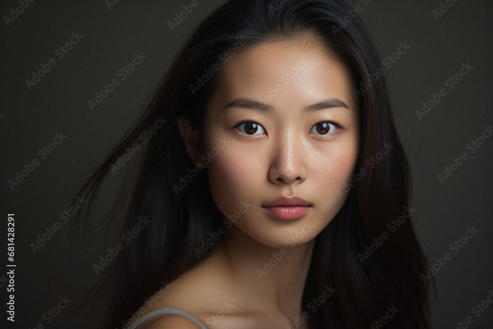 Portrait of a beautiful young asian woman with clean fresh skin. Portrait of a beautiful young asian woman with clean fresh skin.