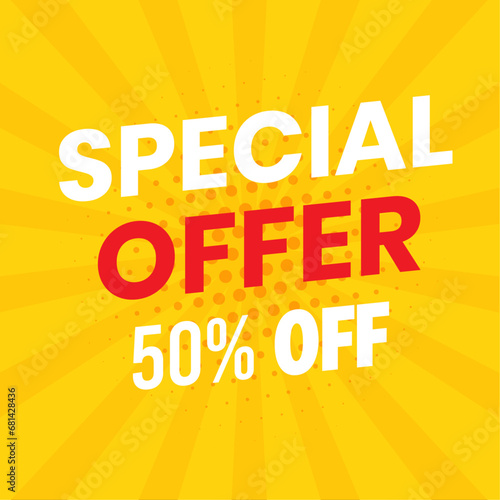Yellow banner, Yellow special offer banner, price label