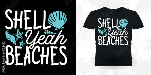 Funny Shell Collector Beach Shelling Vintage Seashell T-shirt Design
