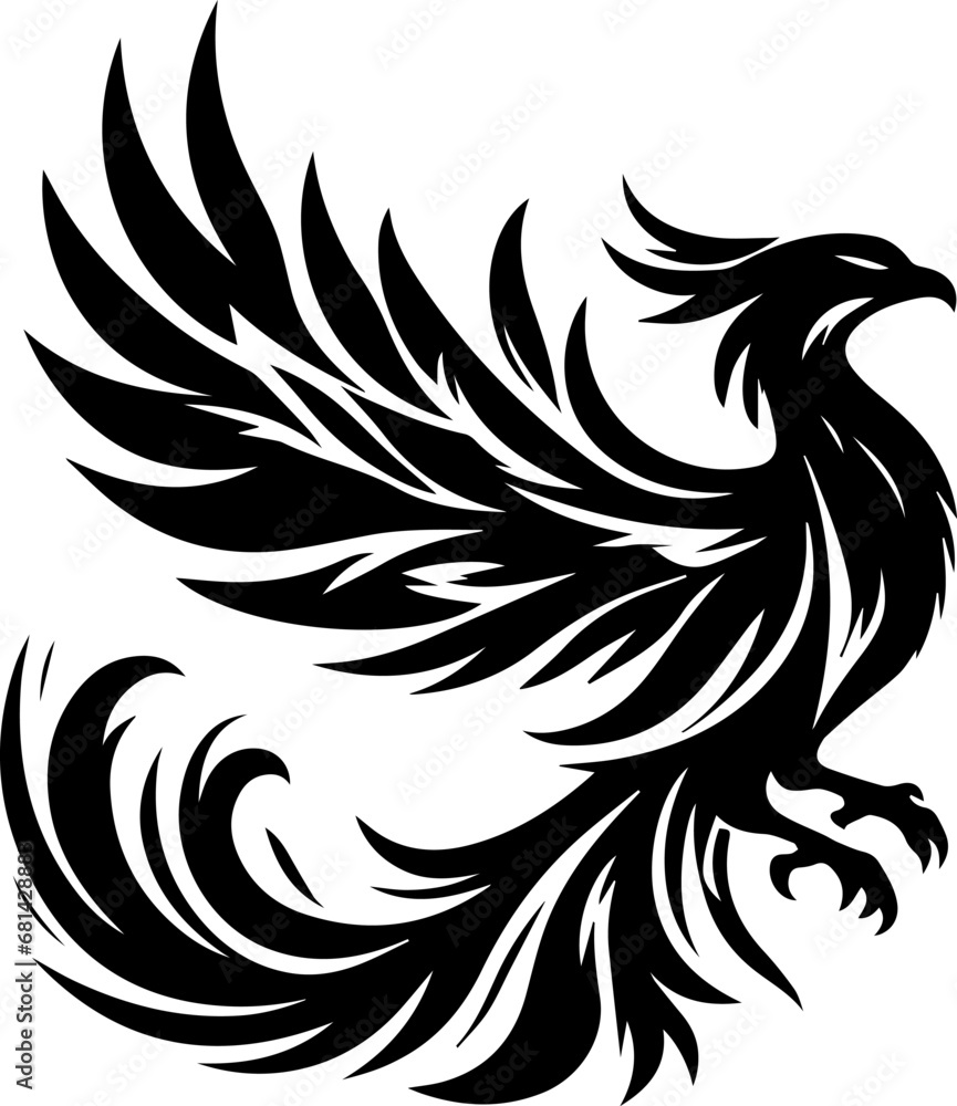 Phoenix Bird Black Silhouette Isolated Vector EPS Phoenix Bird Black Silhouette Isolated Vector EPS
