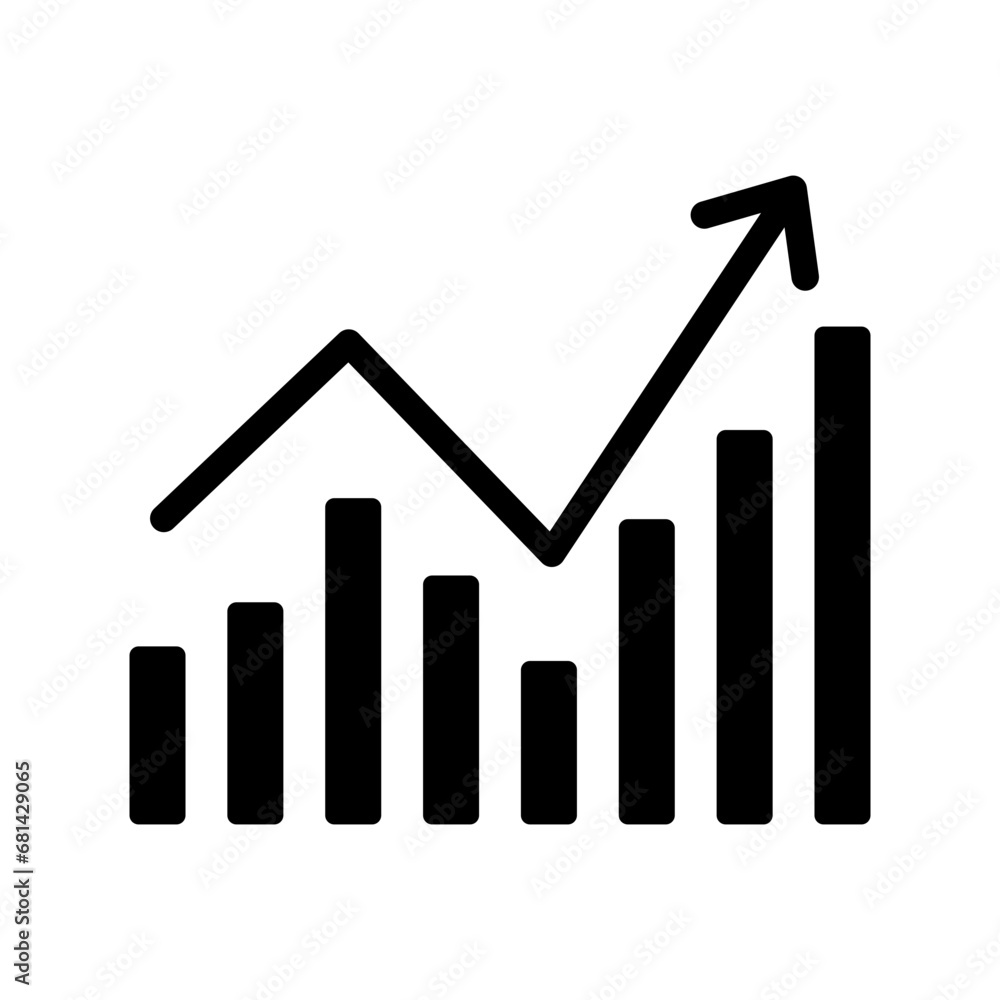 graphic chart rising up icon vector design template with transparent background graphic chart rising up icon vector design template with transparent background
