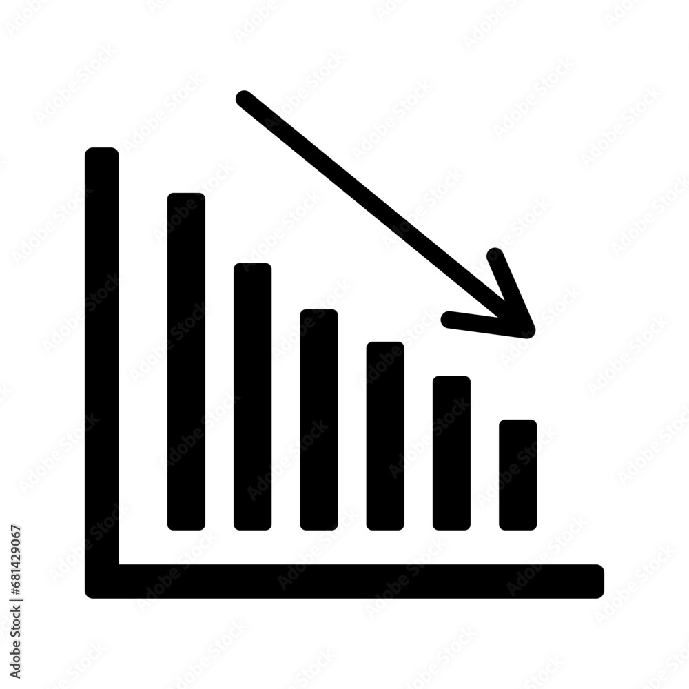 graphic chart down down icon vector design template with transparent background graphic chart down down icon vector design template with transparent background