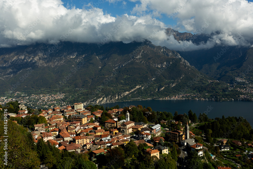 Amazing Landscape of the great Lake como and its mountains.