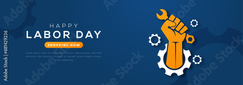 Happy Labor Day Paper cut style Vector Design Illustration for Background, Poster, Banner, Advertising, Greeting Card
