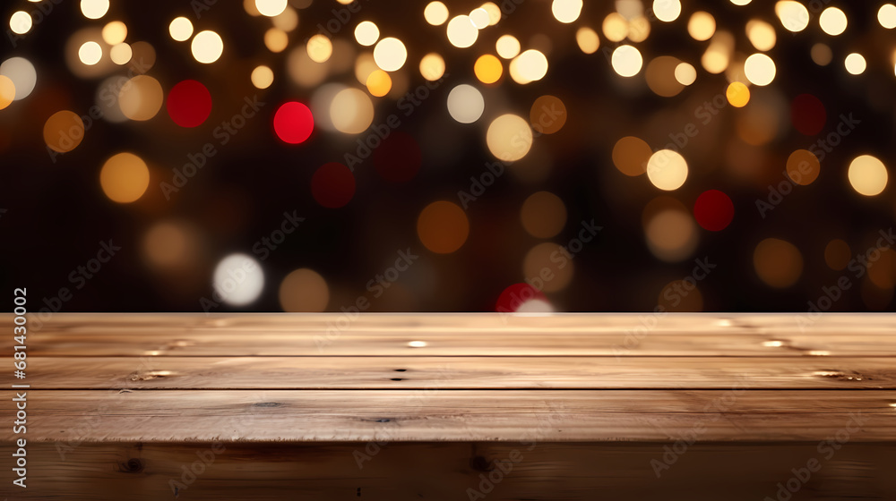 Christmas empty wooden desktop background, Christmas and holiday decoration material, PPT background