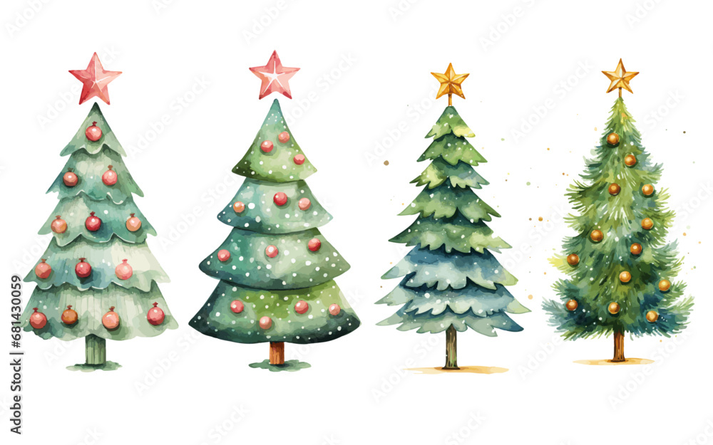 set of christmas trees set of christmas trees