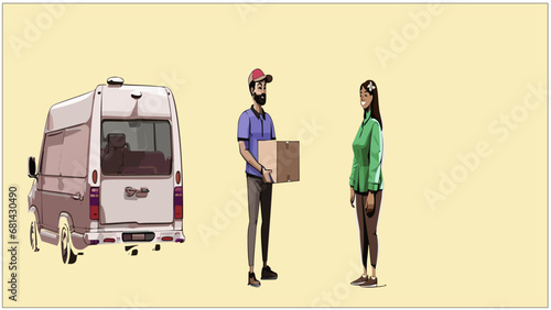 courier success delivers the package to the costumer