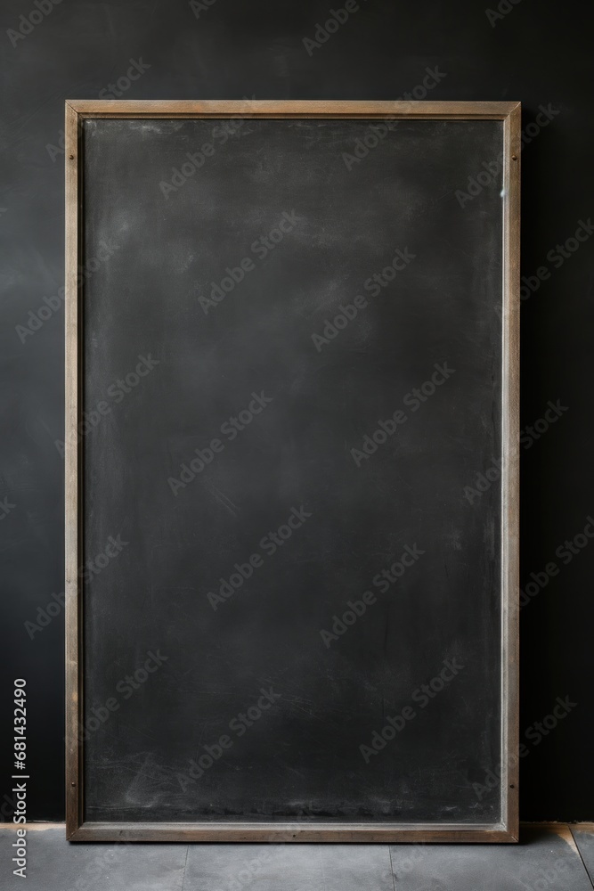 Fototapeta premium Empty blackboard on a white wall AI generated illustration