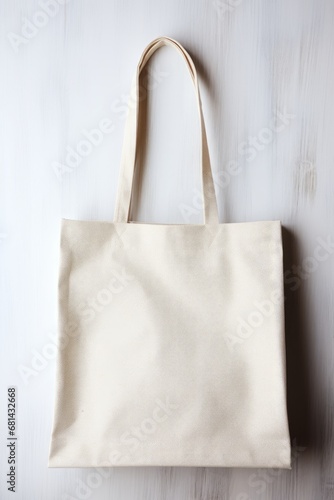 Empty canvas tote bag in a white background AI generated illustration