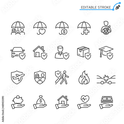 Building line icons. Editable stroke. Pixel perfect.