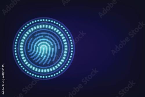 Fingerprint scanning icon. Biometric identification concept. Perfect to use for Technology Company. Vector illustration photo