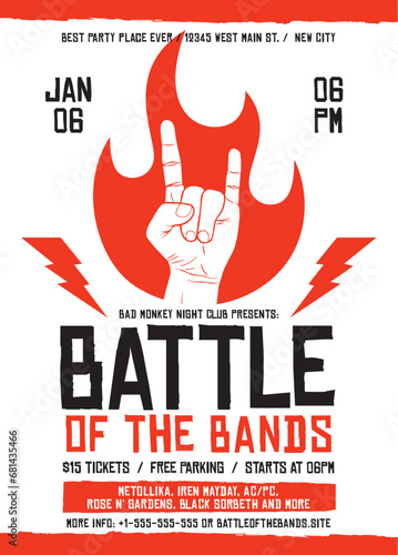 Battle of The Bands Vector Poster