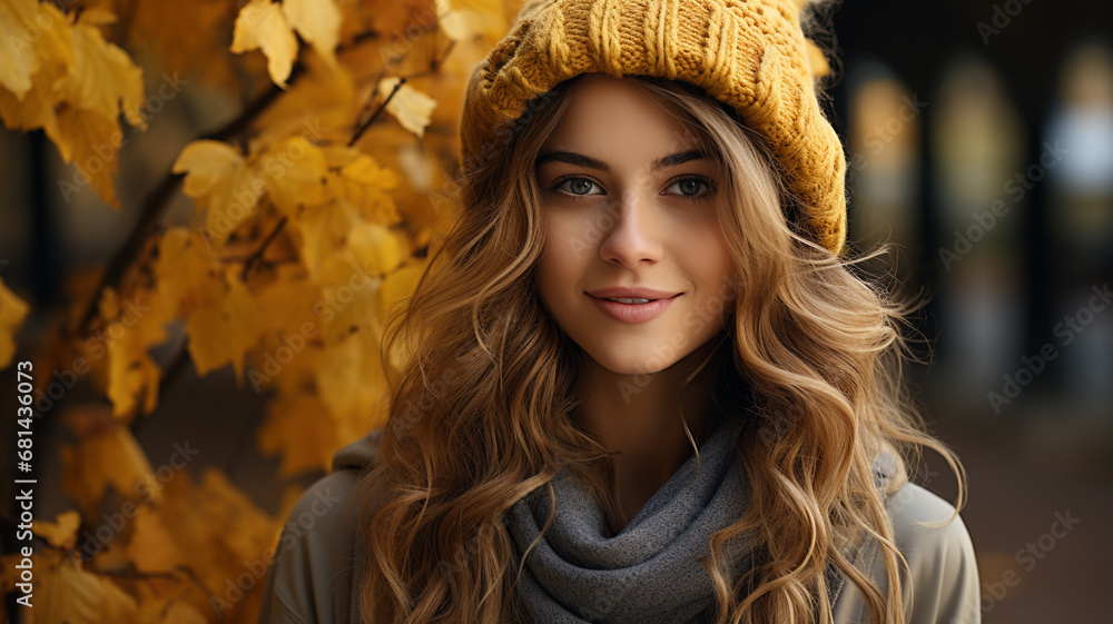 beautiful young woman in autumn park beautiful young woman in autumn park