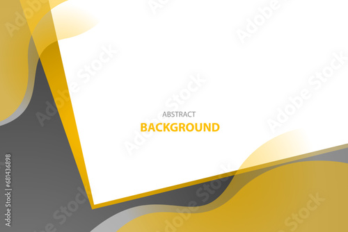 Gray and yellow curve modern background with white space for text and message. template design