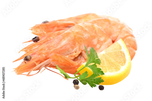Shrimps with lemon and parsley