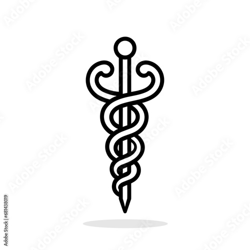 Caduceus medical symbol icon. Vector illustration