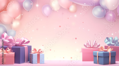 Birthday party scene background, birthday balloon background, holiday decoration material, PPT background