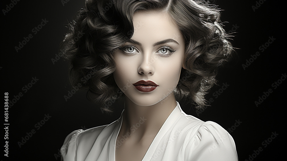 Fototapeta premium beautiful woman with long hair and elegant hairstyle