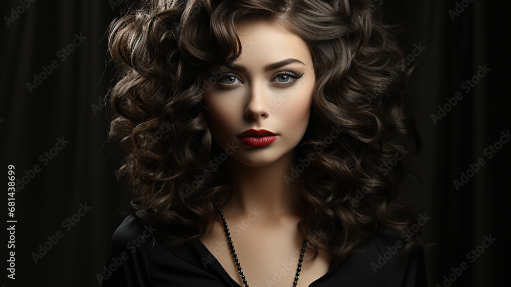 Fototapeta premium beautiful woman with long hair and elegant hairstyle