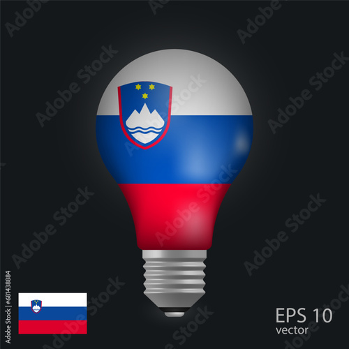 Free Download Vector light bulb with flag of Slovenia, 3D rendering isolated on gray background.
 - GFXLoad