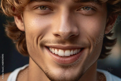 Head portrait of a handsome smiling young man