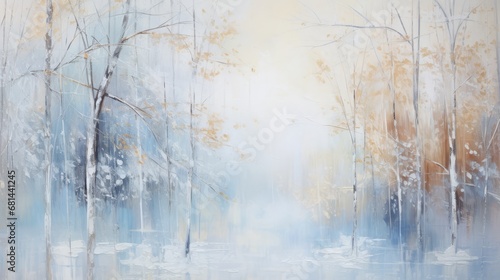 Winter background, forrest under snow