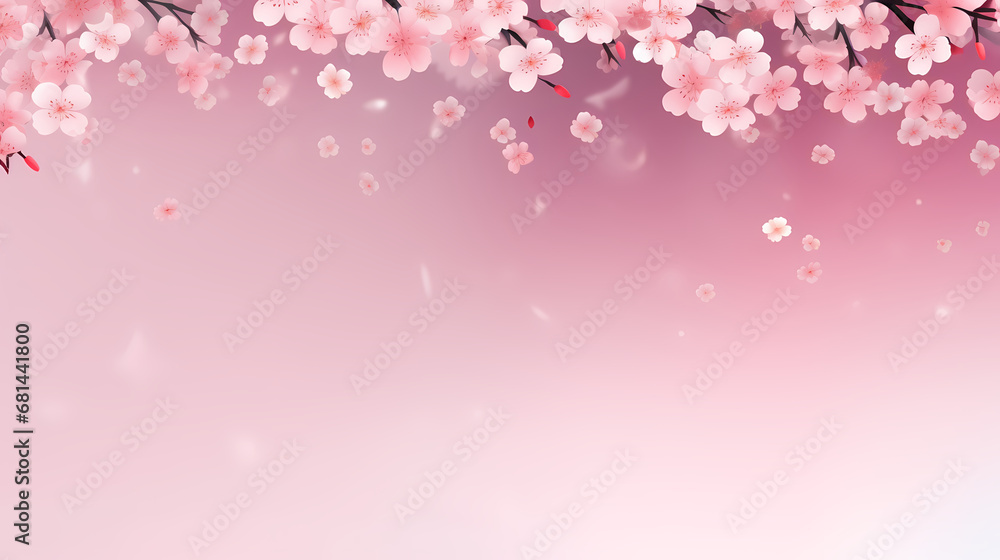 Fototapeta premium Cherry blossom pattern PPT background poster web page, spring floral background