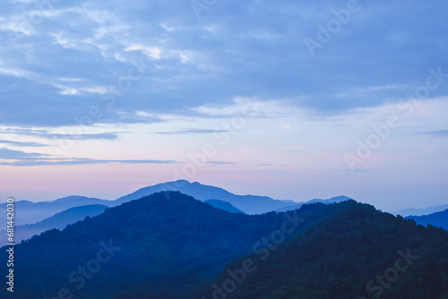 mountains and clouds