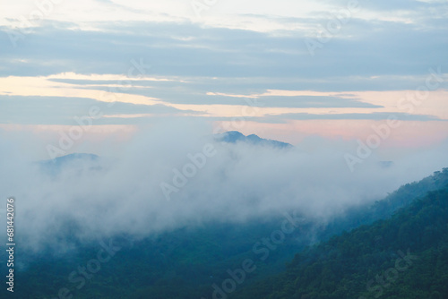 fog over the mountains