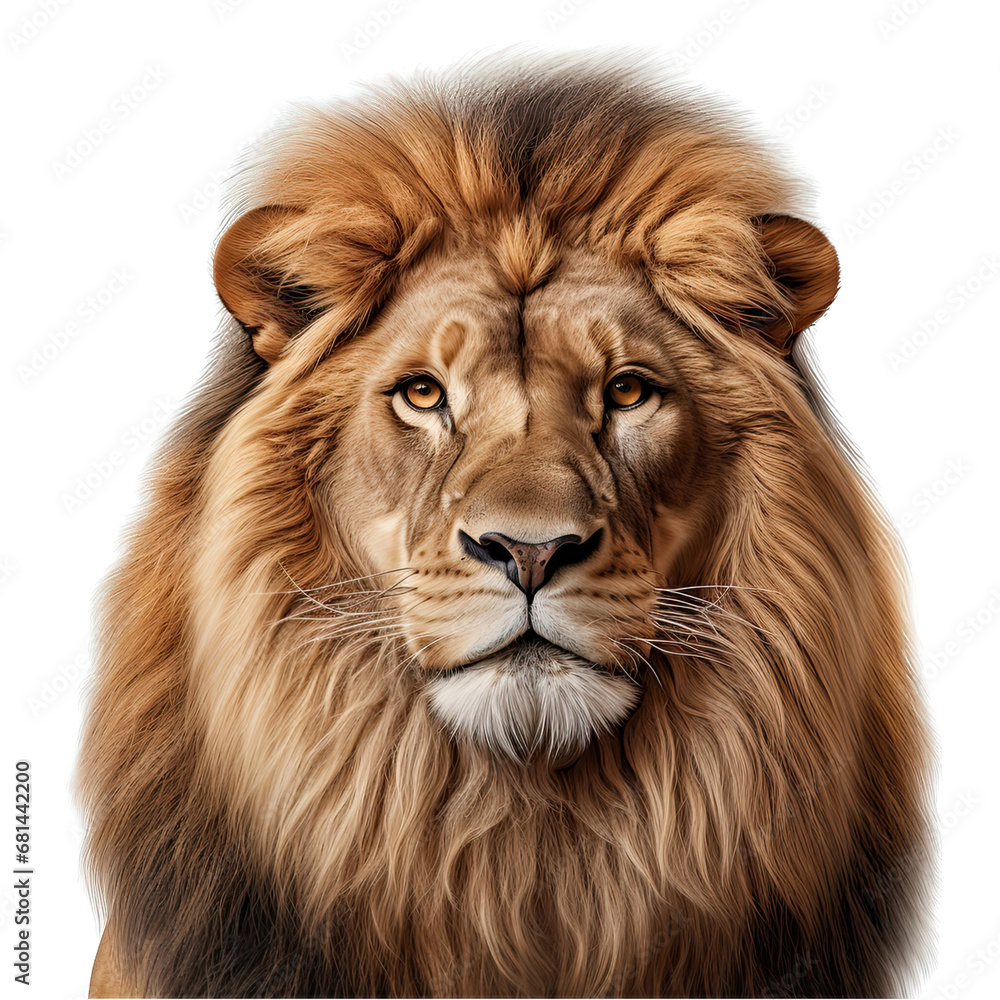 Lion on White Background Isolated on Transparent or White Background, PNG