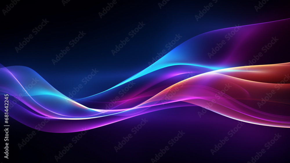Abstract futuristic background with blurry glowing wave and neon lines Abstract futuristic background with blurry glowing wave and neon lines