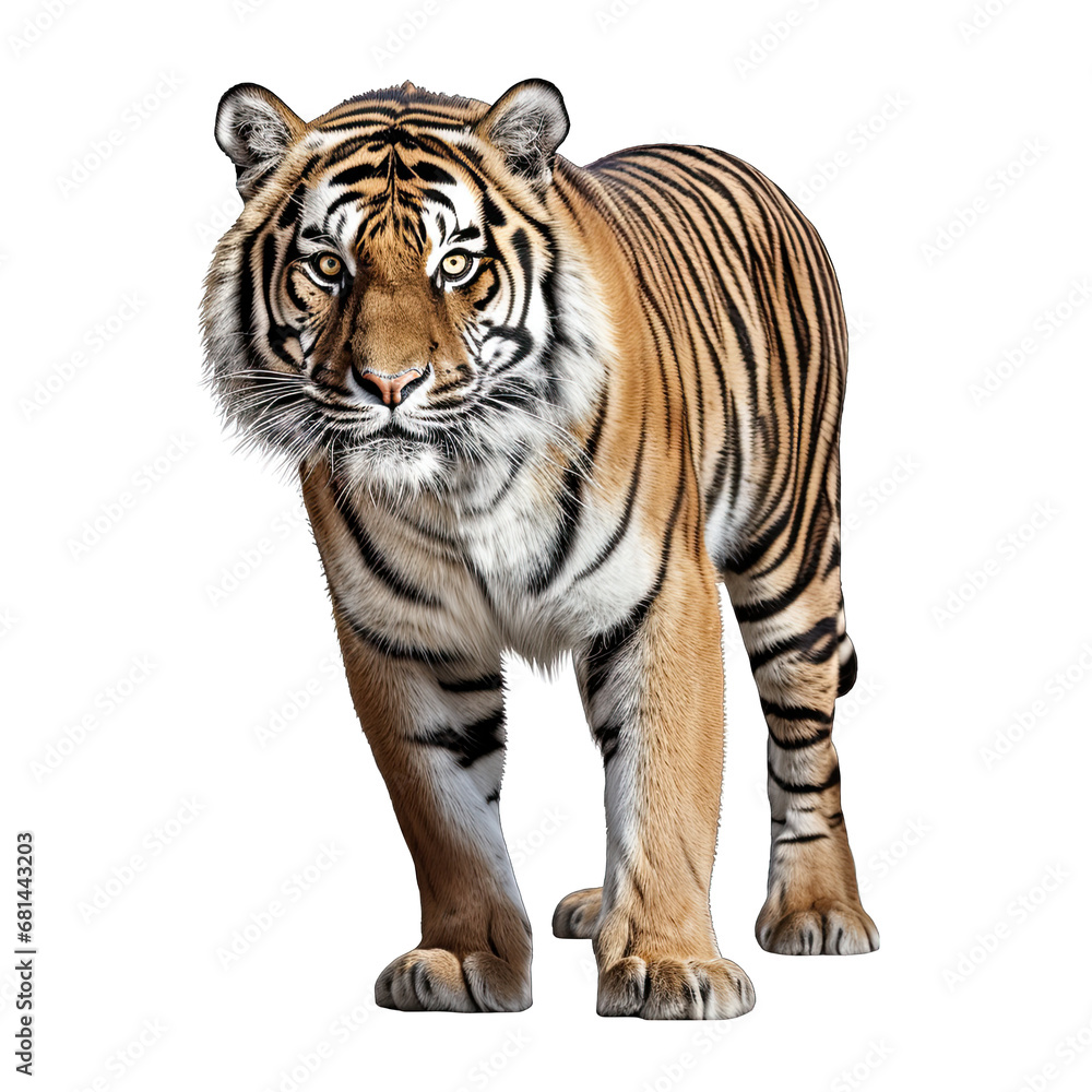 Tiger Isolated on Transparent or White Background, PNG